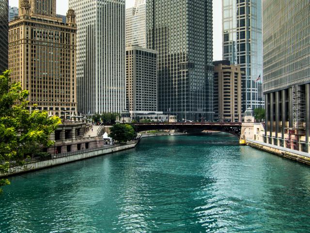 A view of Chicago from the Chicago River