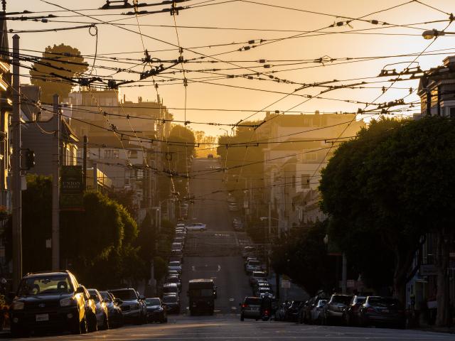 Cow Hollow at sunset