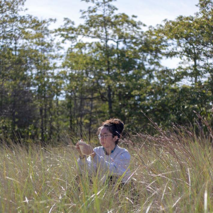 Midwest Landscape Lab participant making observations in field